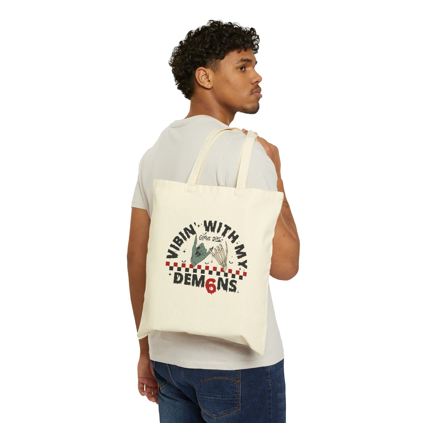 Vibin' with my Demons | Cotton Canvas Tote Bag