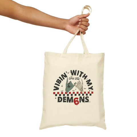 Vibin' with my Demons | Cotton Canvas Tote Bag
