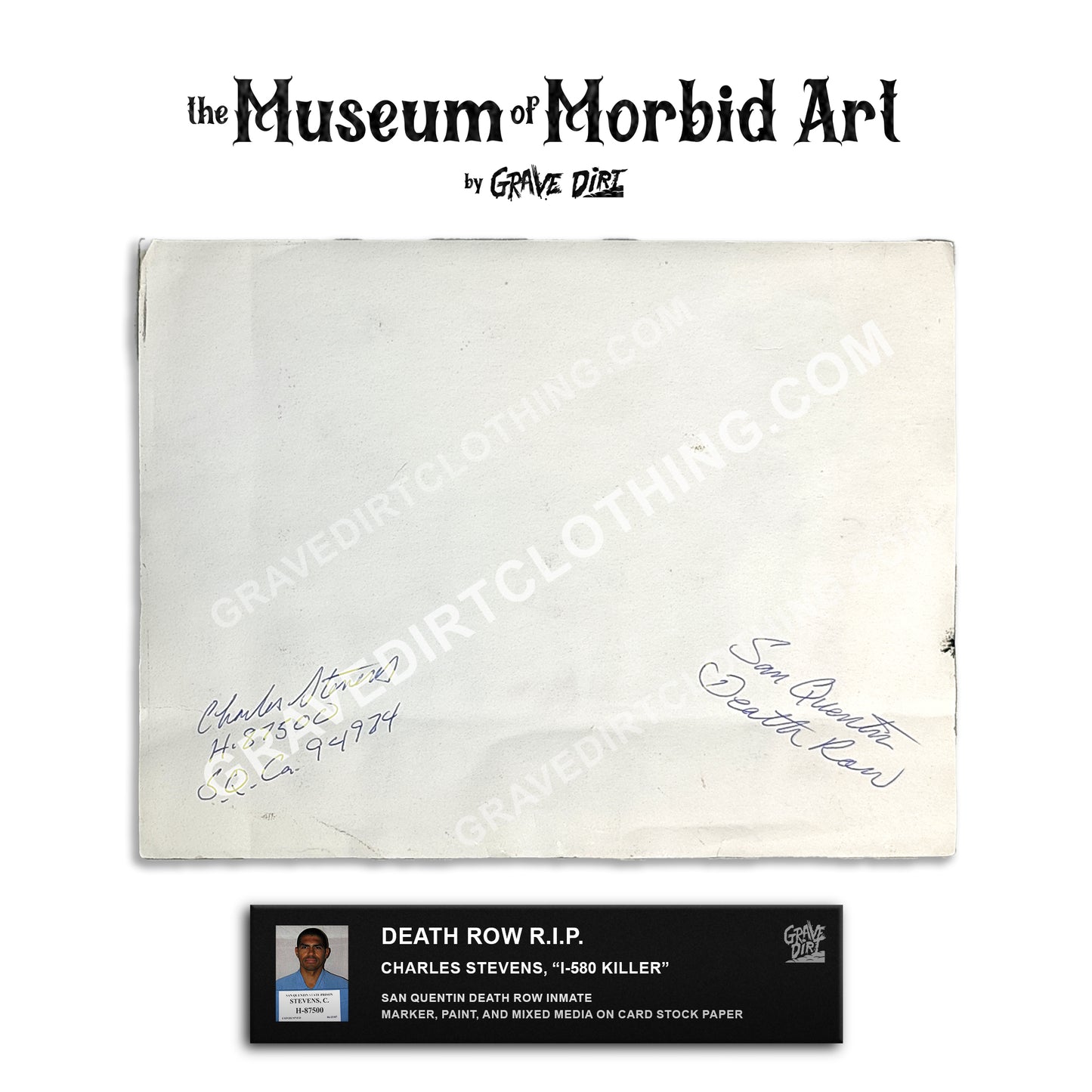 DEATH ROW R.I.P. Artwork by Charles Stevens, "I-85 Killer" - Museum of Morbid Art by Grave Dirt Clothing