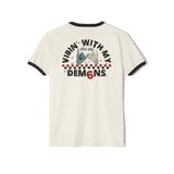 Vibin' With My Demons | Unisex Cotton Ringer T-Shirt