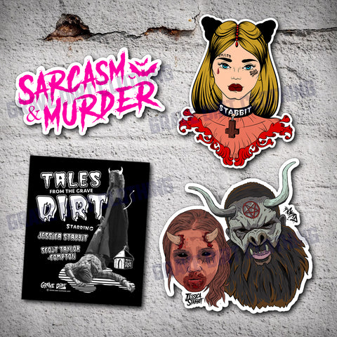 Jessica Stabbit • 3" Vinyl Stickers - Grave Dirt Clothing